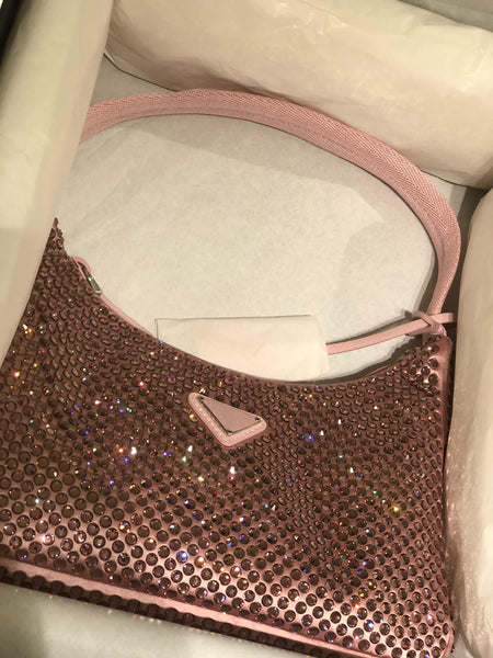 prada crystal bag pink
