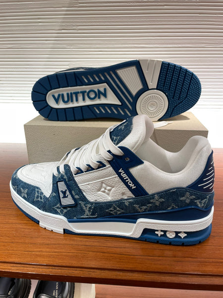 Louis Vuitton, Shoes, Authentic Preloved Great Condition Light Blue Louis Vuitton  Trainers Size 1