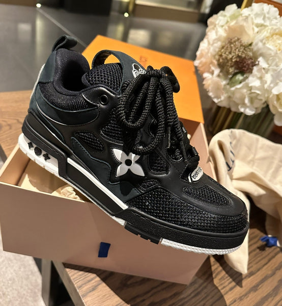 Louis Vuitton LV Trainer Sneaker Monogram Denim Black – The Luxury
