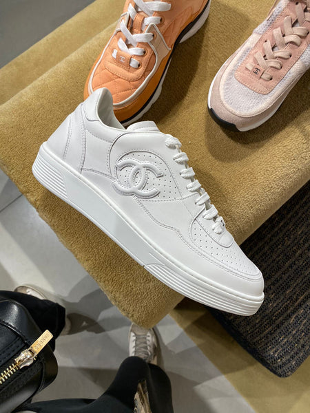 Chanel CC Logo Calfskin Sneaker White (2023)