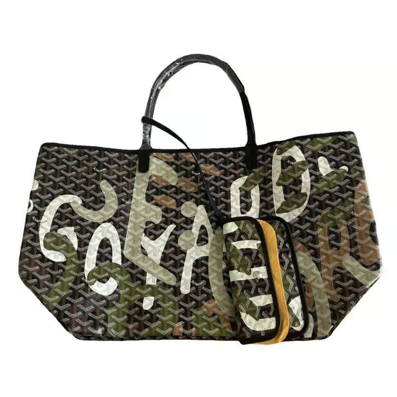 Goyard St Louis PM Tote Bag Lettres Camouflage (Black & Green) – The Luxury  Shopper