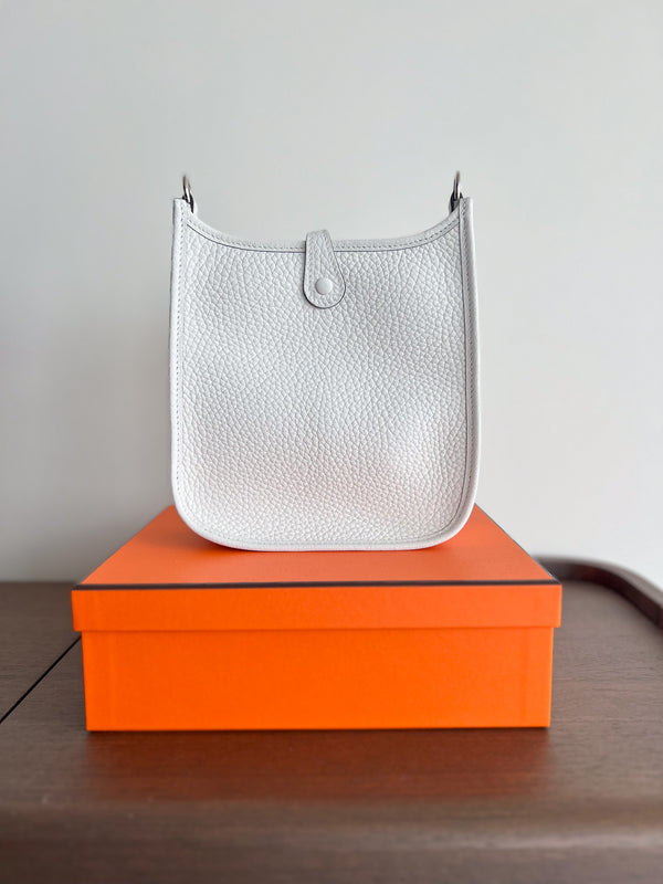Hermès Mini Evelyne 16 Leather Bag New White PHW