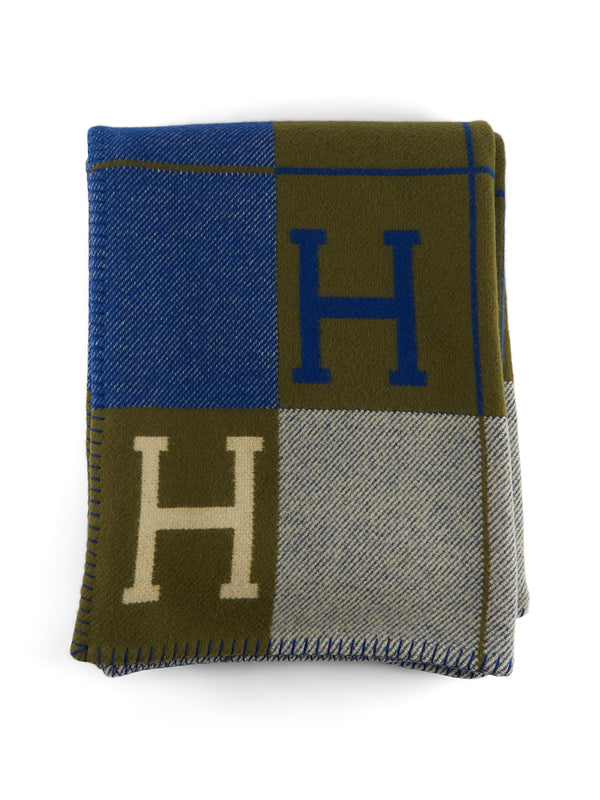 Hermès Avalon III Throw Blanket (Marine & Khaki)