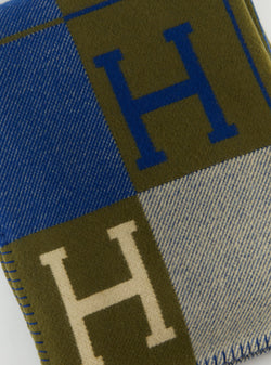 Hermès Avalon III Throw Blanket (Marine & Khaki)