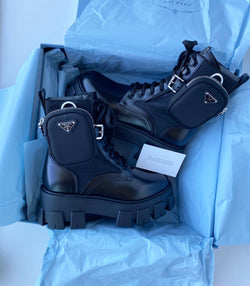 Prada Monolith Ankle Boots (Black)