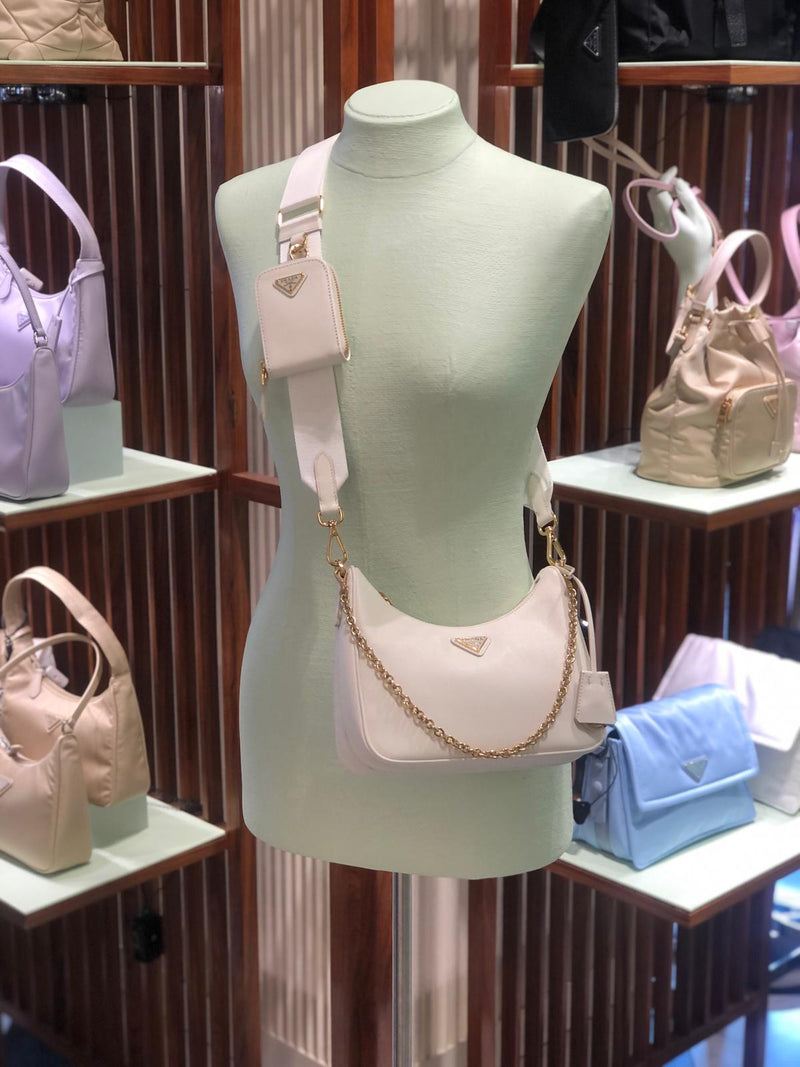 Shop the latest Prada Re-Edition 2005 Saffiano Leather Bag (White
