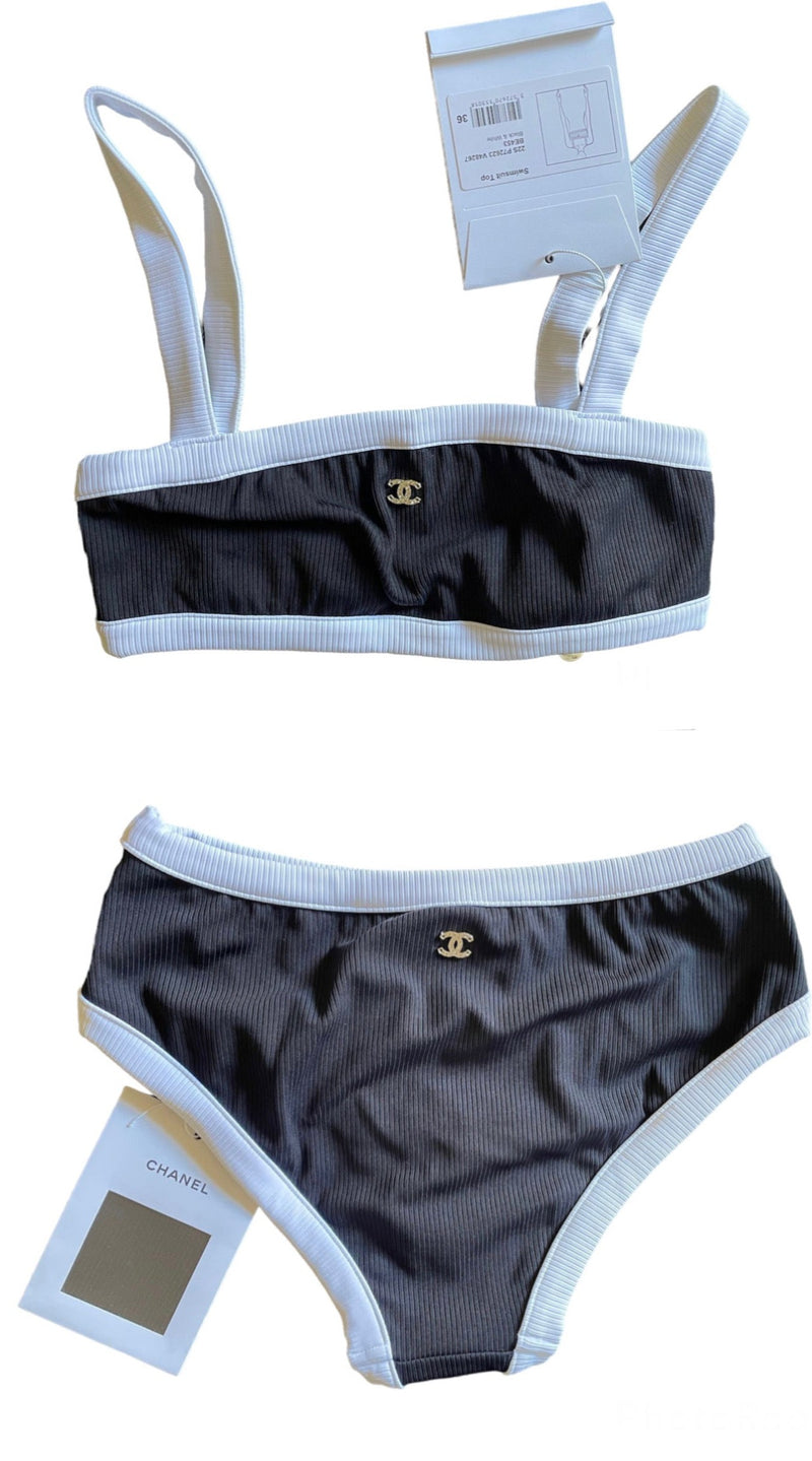 Chanel Swimsuit Top & Bottom Set