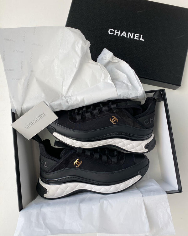 Chanel Velvet & Calfskin Sneaker