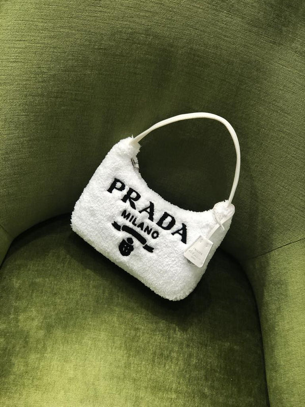 Prada Re-Edition 2000 Terry Cloth Mini Bag (White)