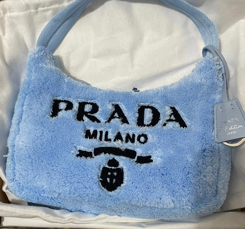 Prada Re-Edition 2000 Terry Cloth Mini Bag (Blue)