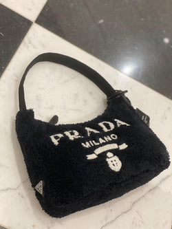 Prada Re-Edition 2000 Terry Cloth Mini Bag (Black)