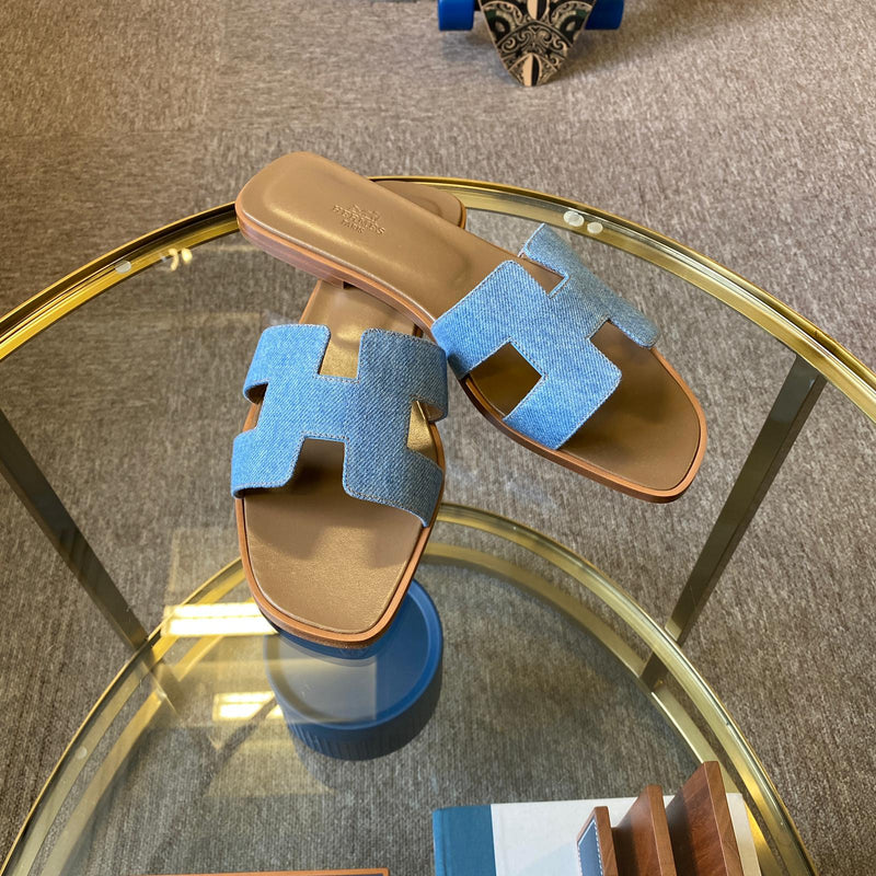 Hermès Oran Sandals Denim