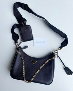 Prada Re-Edition 2005 Saffiano Leather Bag (Black)