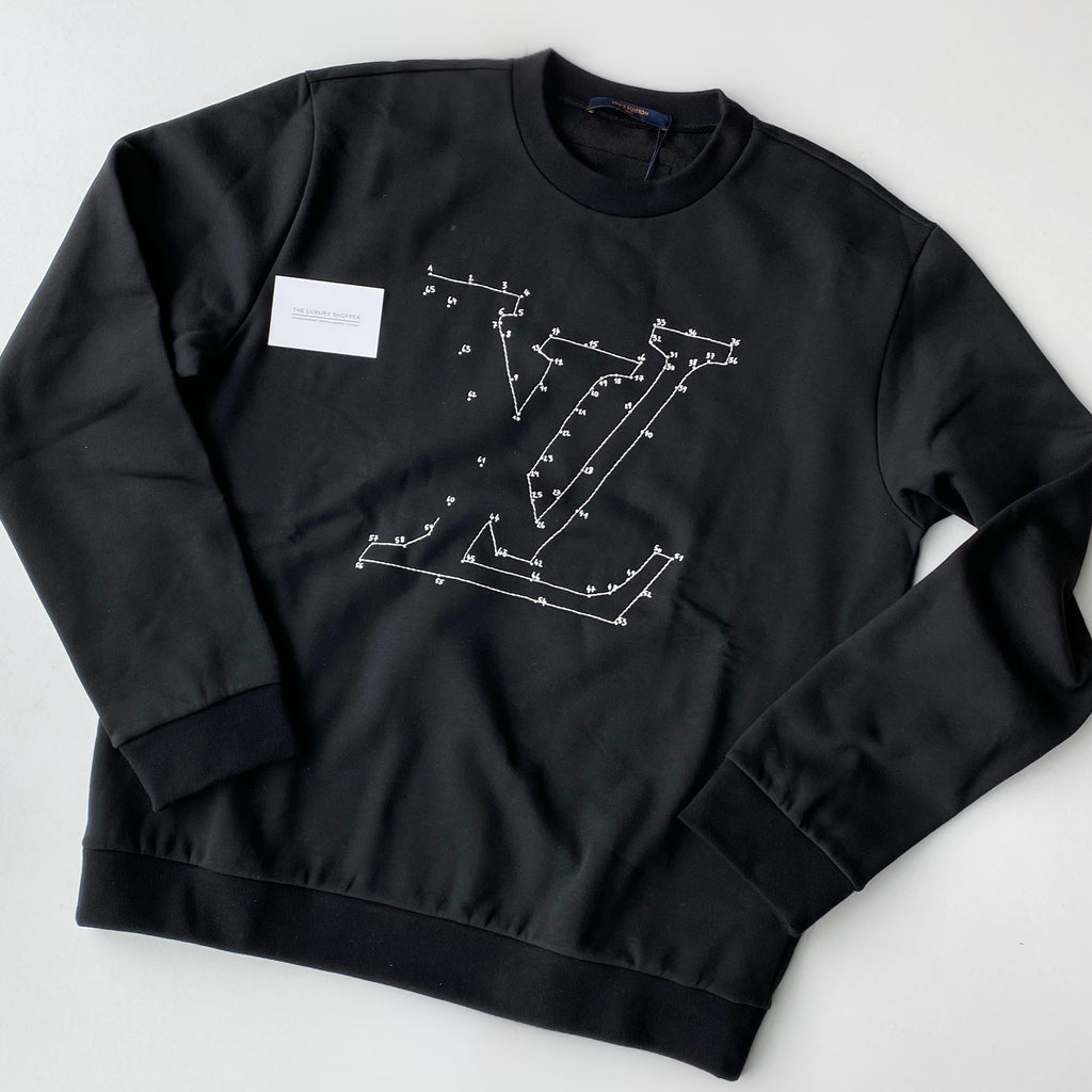 Louis Vuitton Connect the dots stitch print embroidered sweatshirt, c99