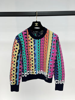 Chanel CC Chanel Logo Sweater Multi Coloured