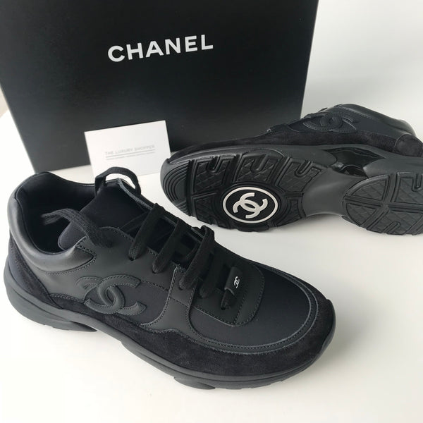 Chanel CC Logo Runner Sneaker Triple Black