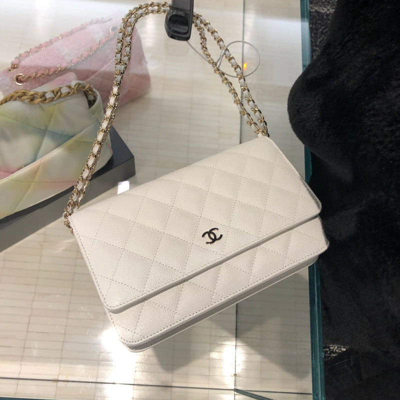 Chanel Wallet On Chain WOC GHW (White)
