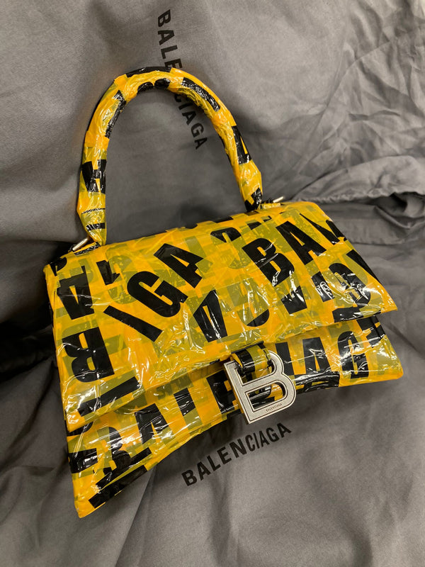 Balenciaga Tape Trimmed Small Hourglass Leather Bag