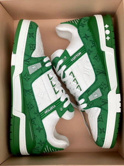 Louis Vuitton, Shoes, Lv Trainer Green White