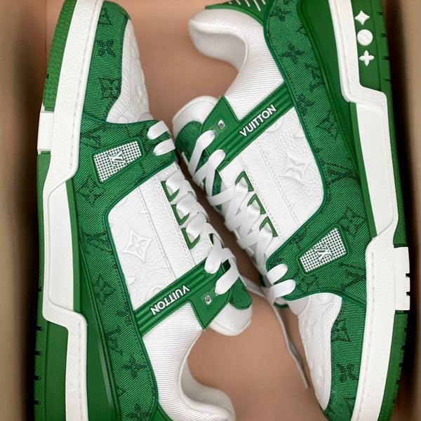 Louis Vuitton LV Trainer Sneaker Monogram Denim Green – The Luxury