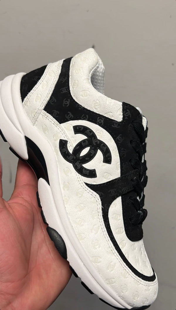 Chanel CC All Over Logo Sneaker White/Black (2022)