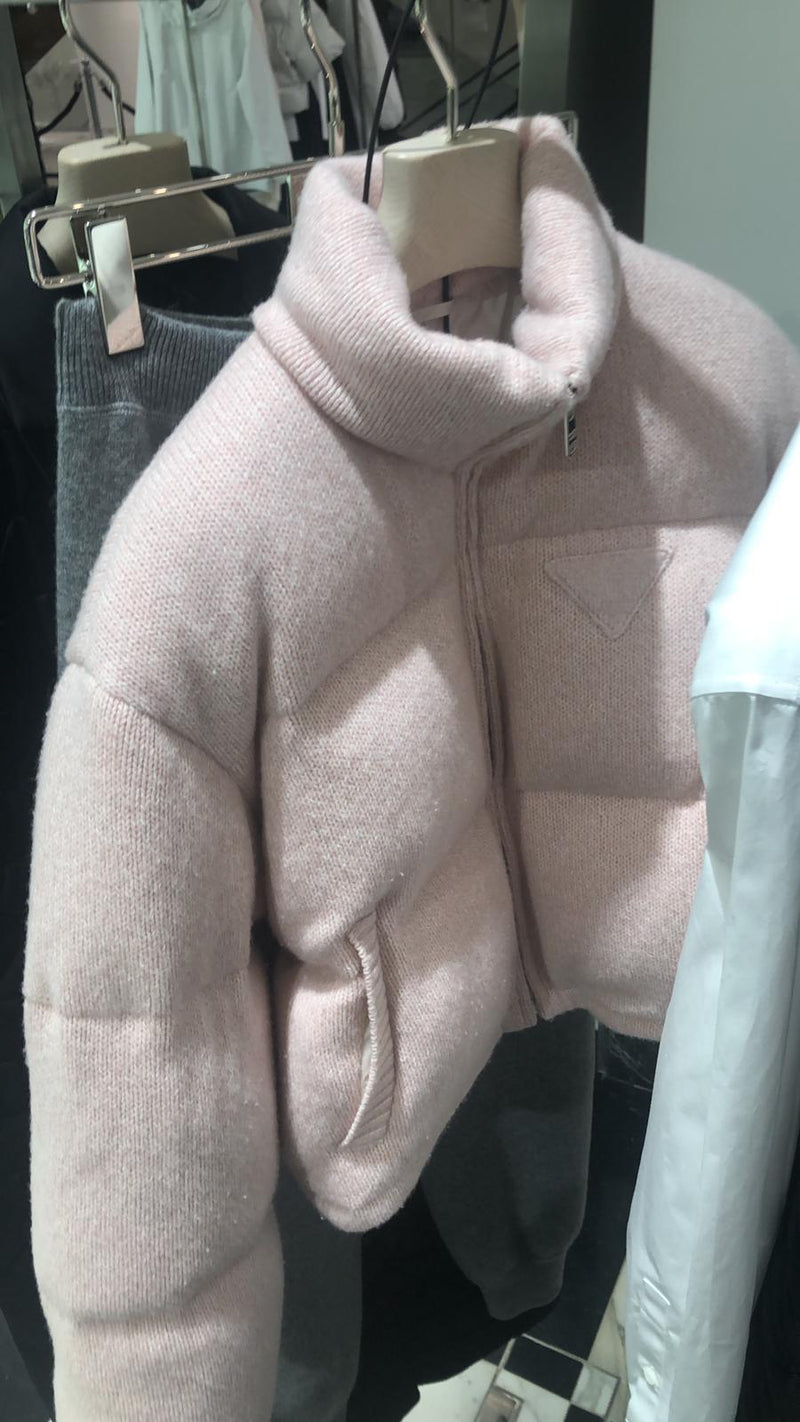 Prada Wool And Cashmere Puffer Jacket - Pink