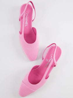 Chanel Denim Slingback Mule (Pink)