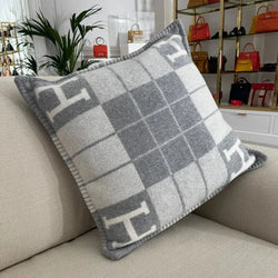 Hermès Avalon III Pillow (Ecru & Gris Clair)