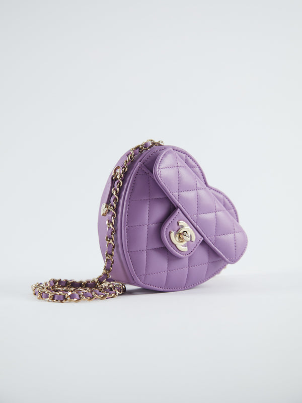 Chanel Heart Bag Purple (Small)