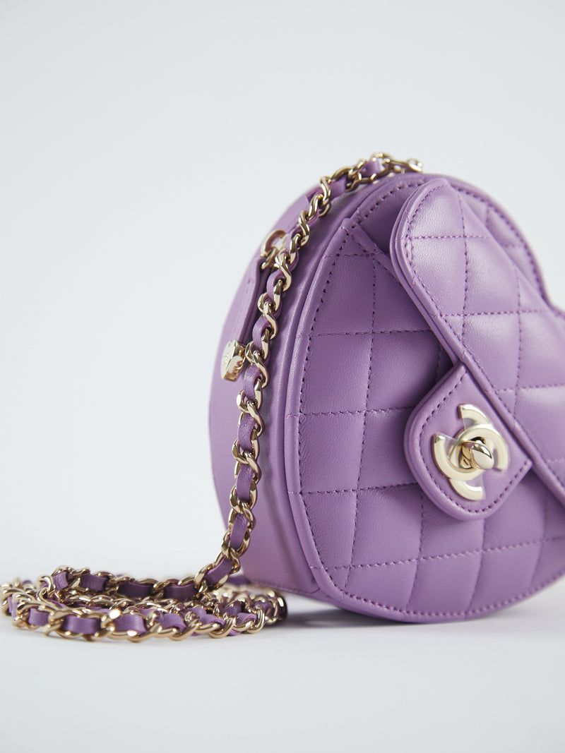 Chanel Heart Bag Purple (Small)