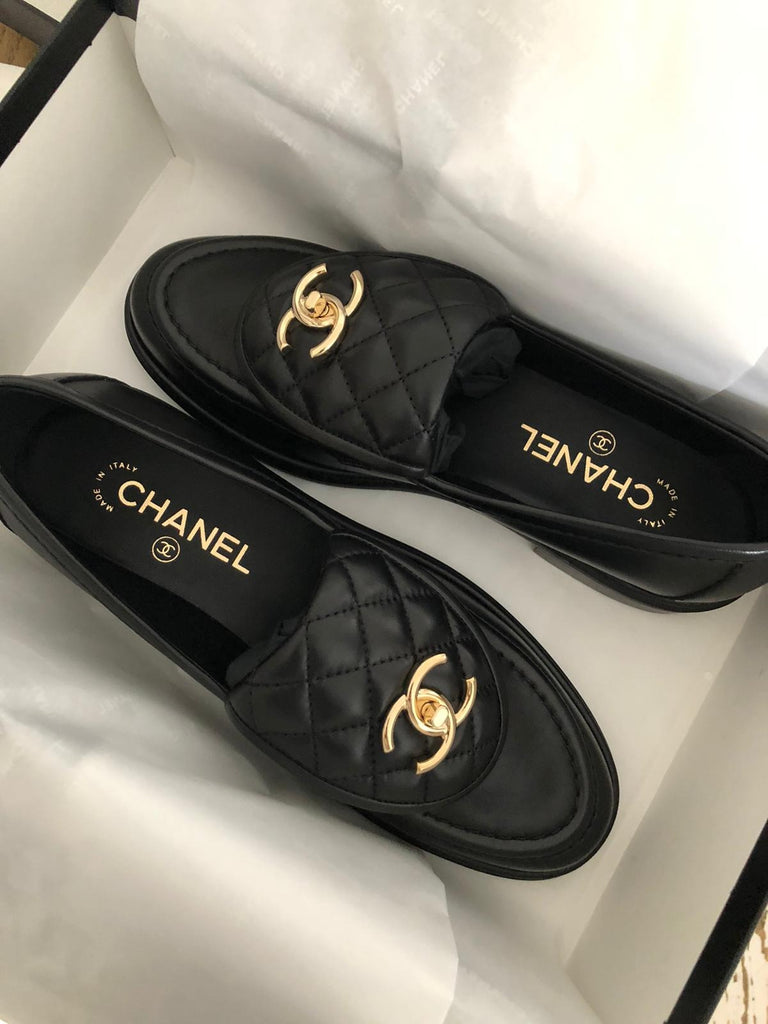 chanel quilted loafer
