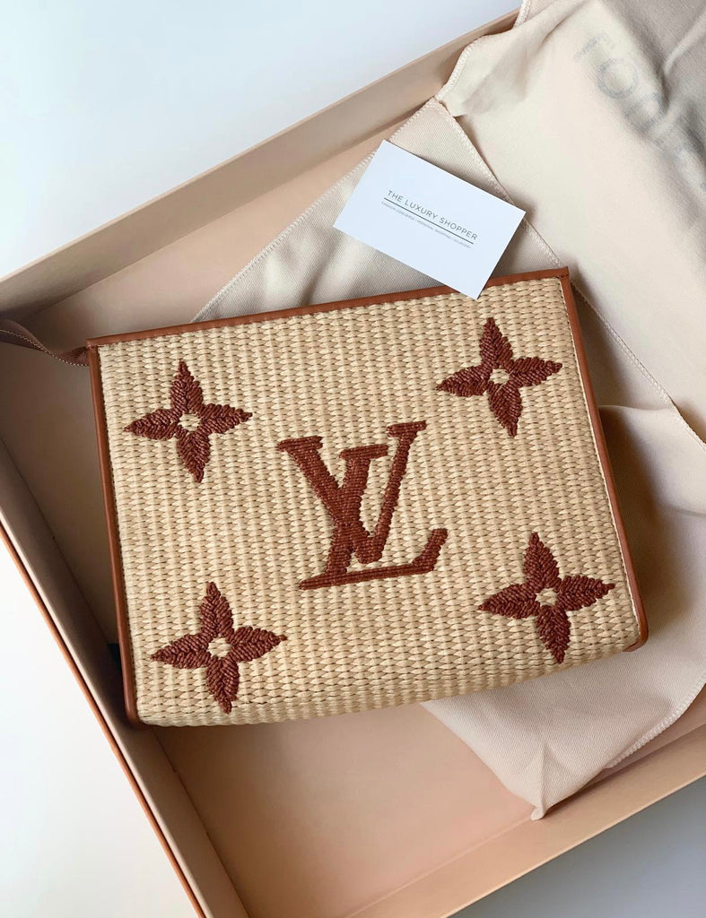 Louis Vuitton Raffia Clutch Bag