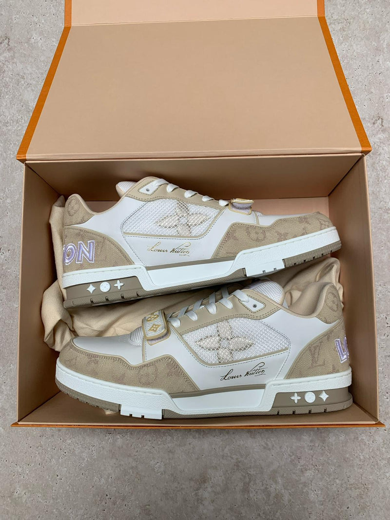 lv trainers beige