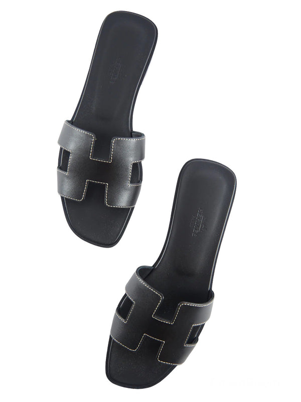 Hermès Oran Sandals (Black)